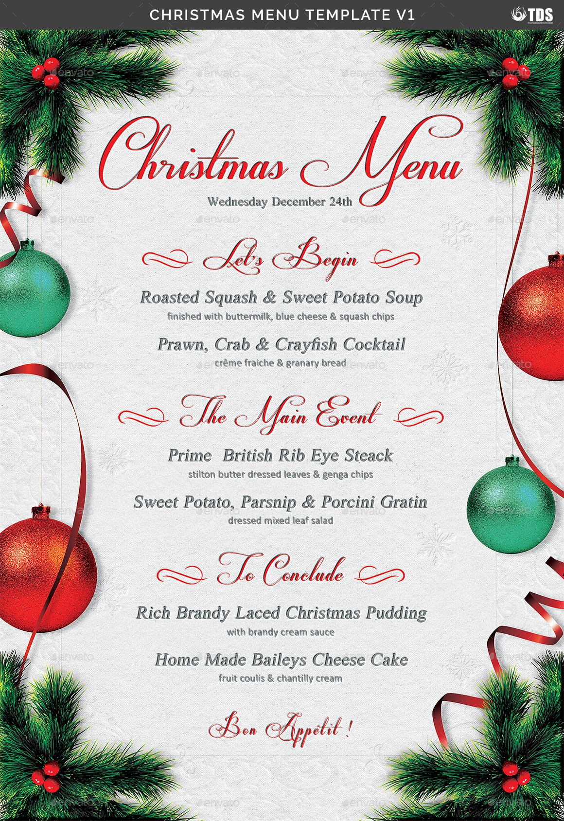 Christmas Menu Template V1 by lou606 GraphicRiver